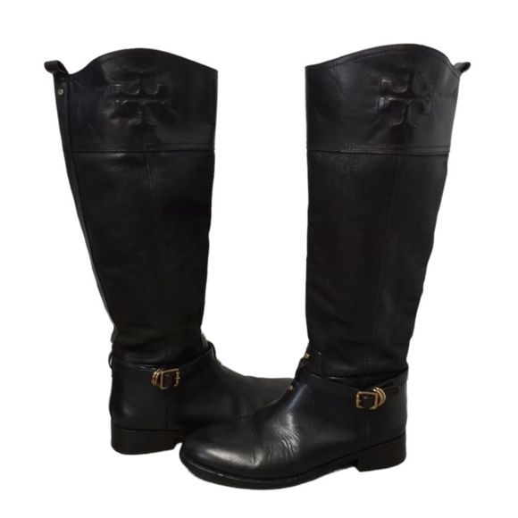 Tory Burch Shoes - Tory Burch Simone Tall Leather Riding Boots Size 7 Black
